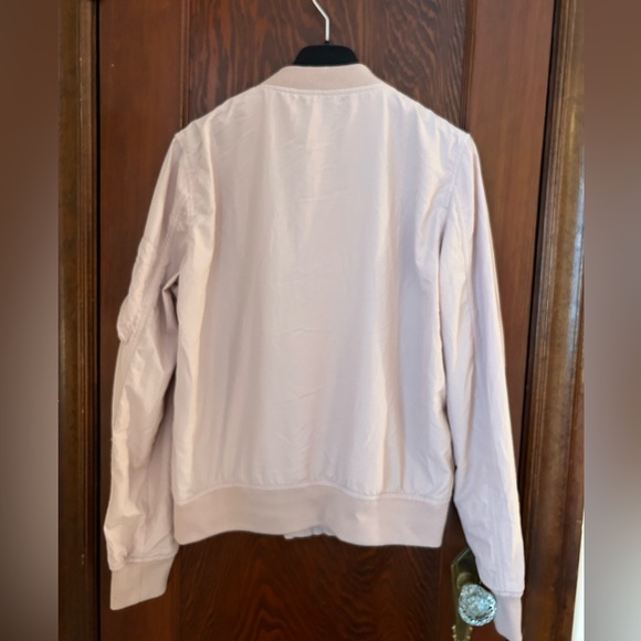 Zara Blush Nude Lightweight Bomber Jacket Size M - Picture 2 of 4